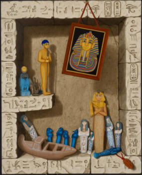 Œuvre contemporaine nommée « Toutankhamon », Réalisée par EVELYNE PARIS-DEBRUN