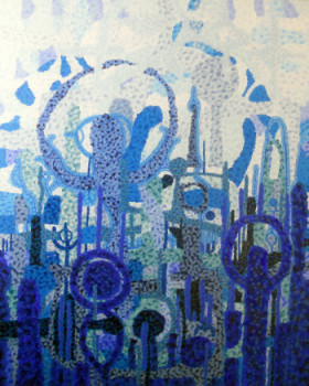 Œuvre contemporaine nommée « Rhapsodie en bleu », Réalisée par LASLAUD