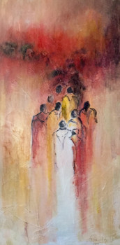Œuvre contemporaine nommée « L exil - le peuple en marche », Réalisée par PATRICIA DELEY