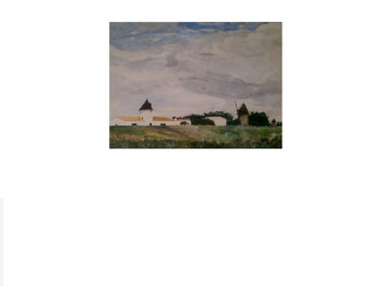 Œuvre contemporaine nommée « Les moulins de Barbâtre - Ile de Noirmoutier - », Réalisée par GUY ROMEDENNE