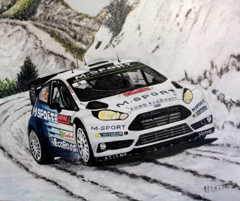 Œuvre contemporaine nommée « Monte Carlo 2015- FORD FIESTA WRC- TANAK OTT- MOLDER RAIGO », Réalisée par ALAIN PINEDE