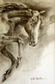 Œuvre contemporaine nommée « Etude cheval », Réalisée par MICHEL AMIACHE