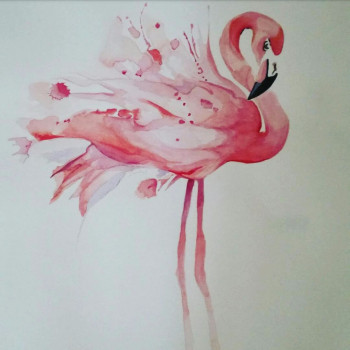 Œuvre contemporaine nommée « Flamant rose », Réalisée par ZINEB SEHLI