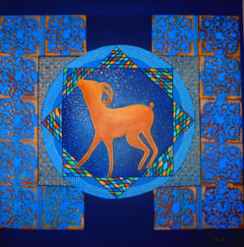 Œuvre contemporaine nommée « Esprit mosaic -La chèvre- », Réalisée par SANCELME