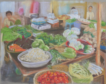 Œuvre contemporaine nommée « Marché vietnamien », Réalisée par BARTLET-DROUZY