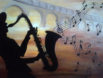 Œuvre contemporaine nommée « jazz au pont », Réalisée par CAT