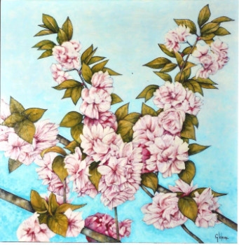 Œuvre contemporaine nommée « Branches de cerisier en fleurs », Réalisée par LEFEVRE