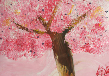 Œuvre contemporaine nommée « Le souffle du printemps », Réalisée par LUCIA RAINBOW