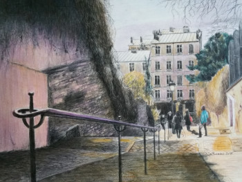 Œuvre contemporaine nommée « RUE DU CALVAIRE », Réalisée par JACQUES TAFFOREAU