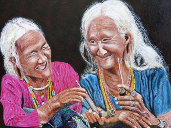 Œuvre contemporaine nommée « Deux soeurs birmanes », Réalisée par CAPITAINE52