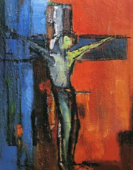 Œuvre contemporaine nommée « Crucifixion », Réalisée par PIERRE MALRIEUX