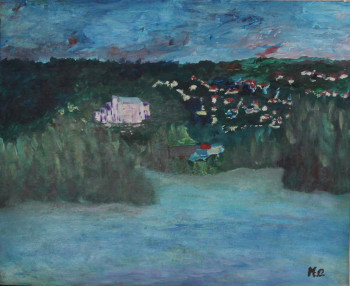 Œuvre contemporaine nommée « vues du port de plaisance de vaux sur seine  », Réalisée par   MARIA  COUTINHO   /  MARIA  C.