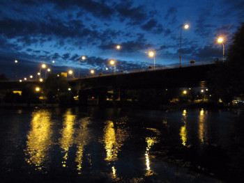 Œuvre contemporaine nommée « Bords de Seine nocturne - Rueil », Réalisée par SARCIE