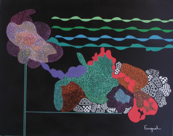 Œuvre contemporaine nommée « Ondulations colorées », Réalisée par RENé FOURGNAL