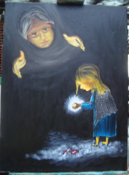 Œuvre contemporaine nommée « la petite fille aux alumettes 1 », Réalisée par SYLVIE RABATEL