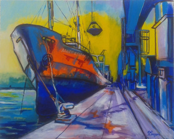Œuvre contemporaine nommée « Port de Bayonne1 », Réalisée par PHILOU