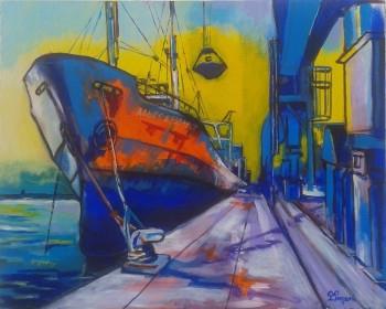 Œuvre contemporaine nommée « Port de Bayonne1  », Réalisée par PHILOU