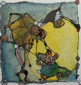 Œuvre contemporaine nommée « Le marionnettiste », Réalisée par FLETCHER-MAUNIER