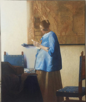 Œuvre contemporaine nommée « Femme en bleu lisant une lettre. Copie. », Réalisée par DARMSTADTER