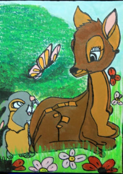 Œuvre contemporaine nommée « Bambi », Réalisée par CHANEZ AISSAT