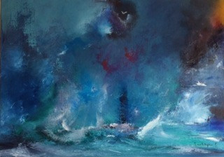 Œuvre contemporaine nommée « Tempête sur l'Océan », Réalisée par TCHARTILOGLOU FRANCOISE