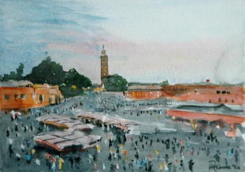 Œuvre contemporaine nommée « Place de Marrakech », Réalisée par PHILIPPE ETIENNE