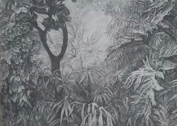 Œuvre contemporaine nommée « A travers la jungle », Réalisée par ELENA SHUMILO