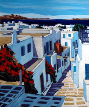 Œuvre contemporaine nommée « Massif fleuri à Mykonos (d'après J.C. Quilici) », Réalisée par PHILIPPE ETIENNE
