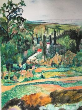 Œuvre contemporaine nommée « IMPRESSION DE LA NATURE EN PROVENCE », Réalisée par JACQUES TAFFOREAU