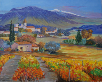 Œuvre contemporaine nommée « Paysage de Montagne et Vigne », Réalisée par BOUTIN