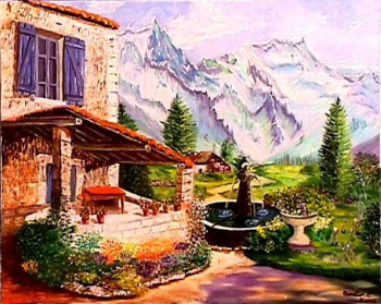 Œuvre contemporaine nommée « Paysage de Montagne », Réalisée par BOUTIN