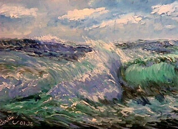 Œuvre contemporaine nommée « La mer Agitée », Réalisée par BOUTIN