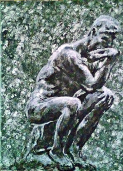 Œuvre contemporaine nommée « Penseur sur fond granité », Réalisée par BARTLET-DROUZY