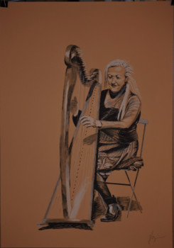 Œuvre contemporaine nommée « la harpiste 3 », Réalisée par JEAN LUZIER