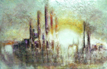Œuvre contemporaine nommée « lumiére sur la ville », Réalisée par CHOPIN