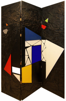 Œuvre contemporaine nommée « Paravent Carré Mondrian », Réalisée par CARRE COMME ORANGE