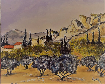 Œuvre contemporaine nommée « Paysage de Provence », Réalisée par BOUTIN