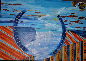 Œuvre contemporaine nommée « sphère 4  le hublot », Réalisée par MARIE-LAURE MELINAND