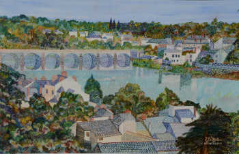 Œuvre contemporaine nommée « Pont sur la Loire (Saumur) », Réalisée par AFFIF CHERFAOUI
