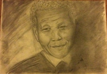 Œuvre contemporaine nommée « Nelson Mandela », Réalisée par JULIE BBJ
