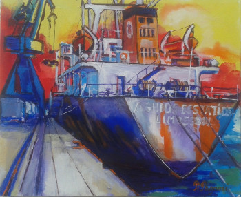 Œuvre contemporaine nommée « Port de bayonne2 », Réalisée par PHILOU