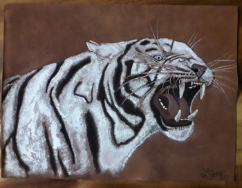 Œuvre contemporaine nommée « Feulement de Tigre Blanc », Réalisée par LAURENT SERRE