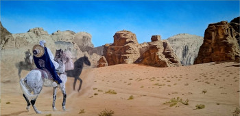 Œuvre contemporaine nommée « Cavaliers de la Tbourida », Réalisée par MARCO RE