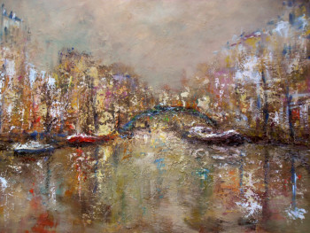 Œuvre contemporaine nommée « canal St Martin », Réalisée par ALAIN COJAN