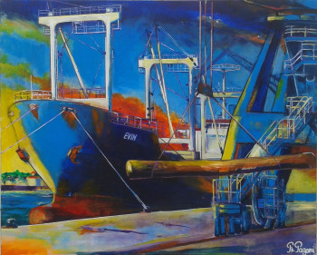 Œuvre contemporaine nommée « Port de Bayonne13 », Réalisée par PHILOU