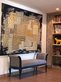 Œuvre contemporaine nommée « carre beige 4 », Réalisée par DAVID
