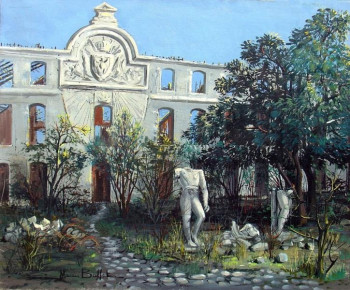 Œuvre contemporaine nommée « Ecole St Cyr (ruines de la cour d'honneur) », Réalisée par MAURICE BUFFET