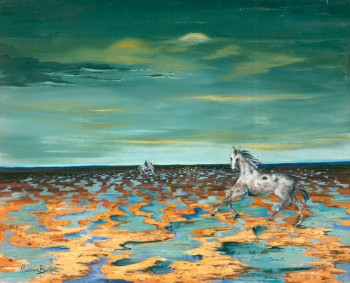 Œuvre contemporaine nommée « Laisses d'Eau au Cheval », Réalisée par MAURICE BUFFET