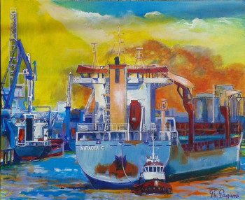 Œuvre contemporaine nommée « Port de Bayonne14 », Réalisée par PHILOU