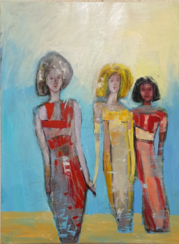 Œuvre contemporaine nommée « Les trois grâces », Réalisée par MARYSE DAVETTE
